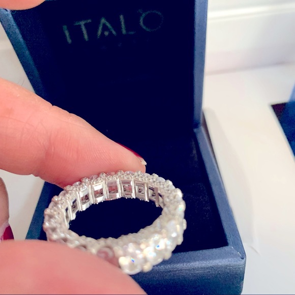 ETERNITY DOUBLE PRONG OVAL WEDDING RING - Picture 4 of 7